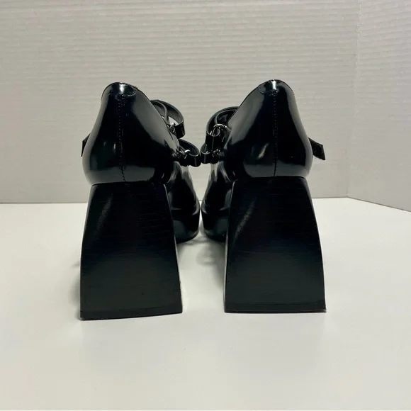 NODALETO Bulla Babies Mary Jane Platform Heels | Black Gloss Leather | EU 38 - Picture 7 of 11